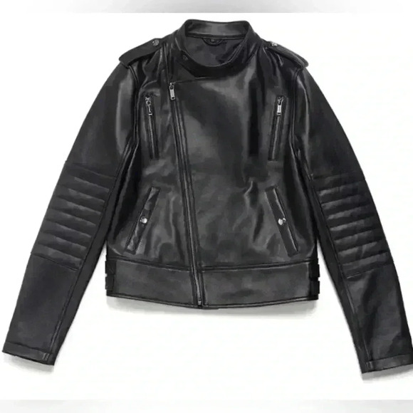 Bolvaint PARIS Adelais Black Lambskin Women's Moto Jacket size 2XL - Picture 1 of 9